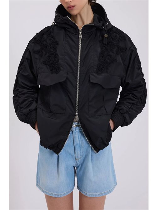 Parka with hood and embroidery ERMANNO FIRENZE | D48ED006APEU3MFB4900099